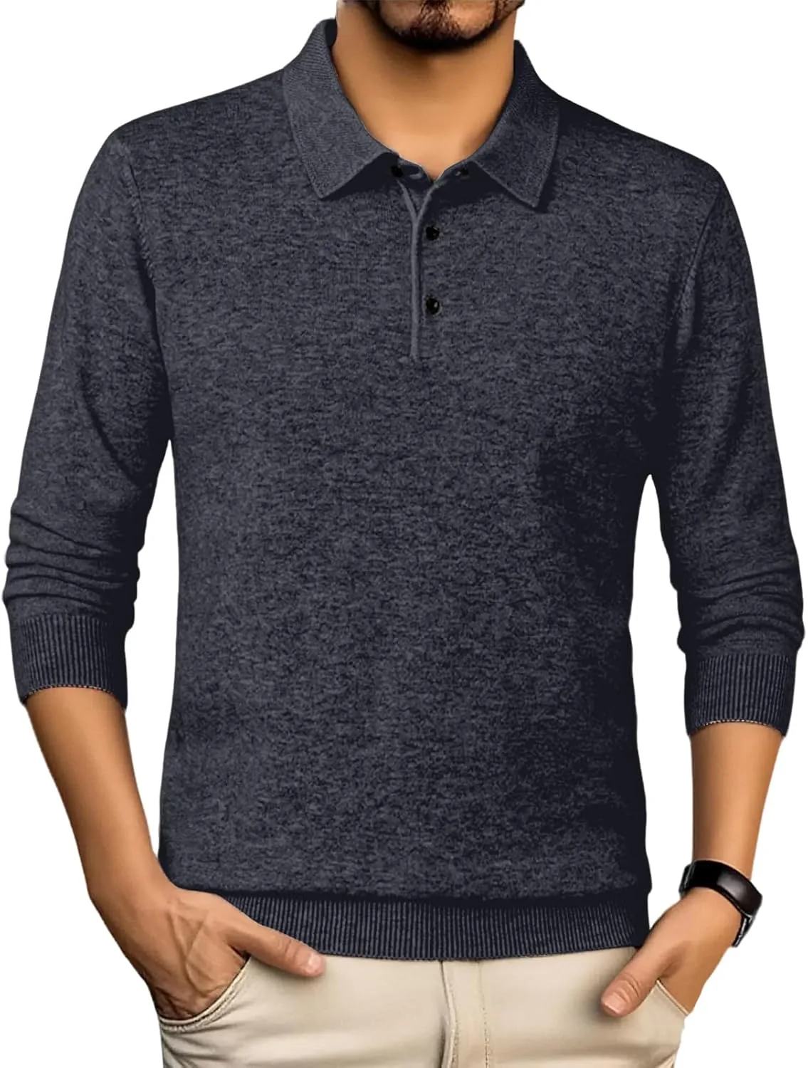 Мужская вязаная поло с длинным рукавом, классический крой, застежка на пуговицы FQZWONG
Мужская вязаная поло с длинным рукавом, классический крой, застежка на пуговицы FQZWONG