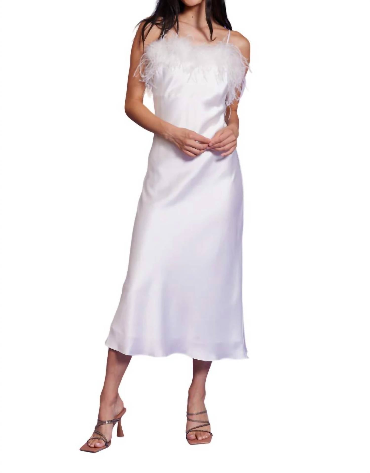 Платье Flora Feather в белом цвете LUCY PARIS 
Платье Flora Feather в белом цвете LUCY PARIS