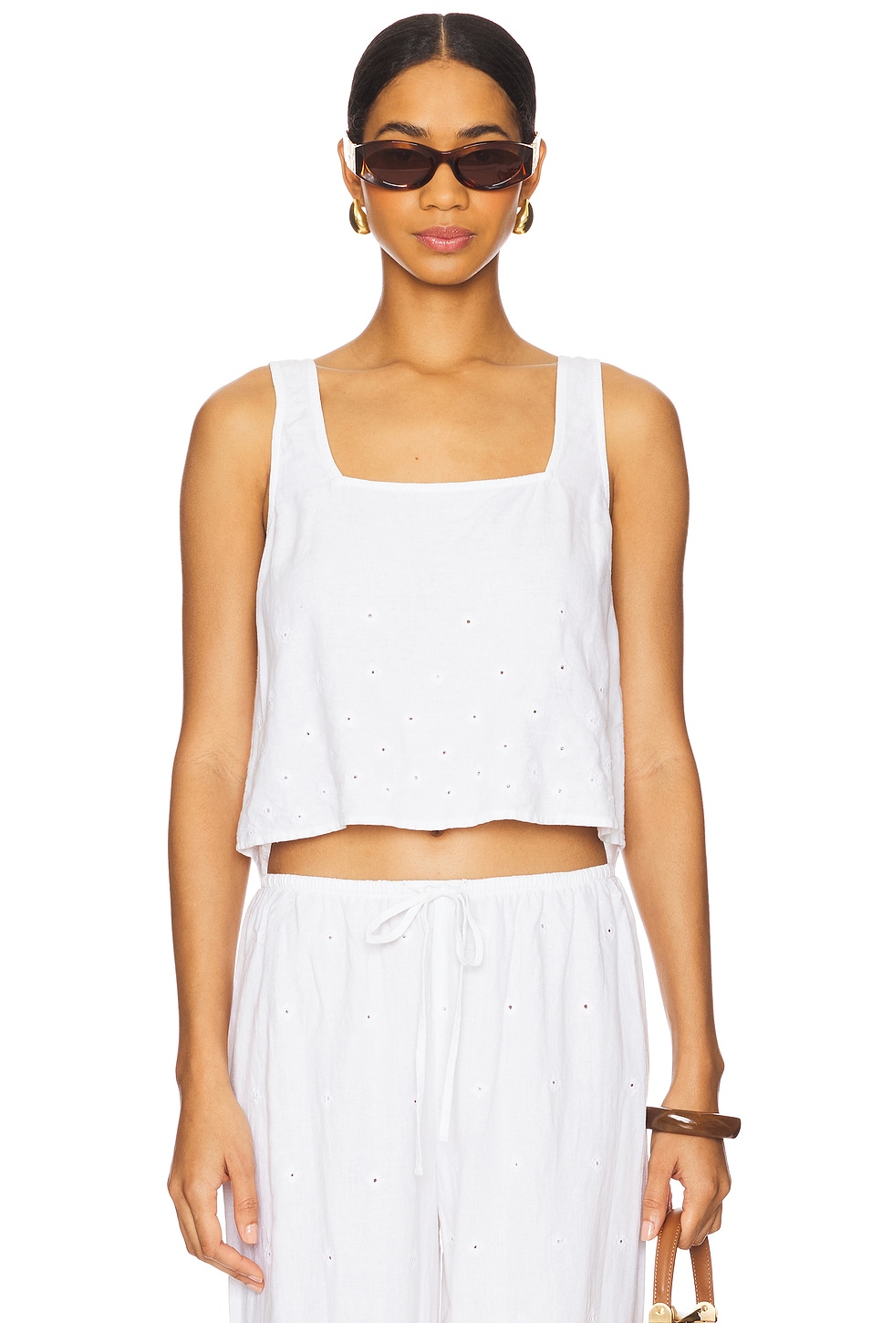 Топ с квадратным вырезом и пуговицами на спине Bella Dahl, white 
Топ с квадратным вырезом и пуговицами на спине Bella Dahl, white