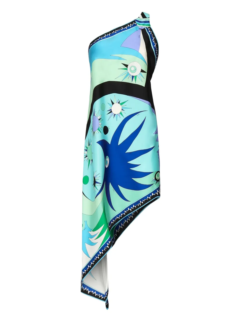 Шелковое платье асимметричного кроя с принтом Stella Pucci, зеленый
Шелковое платье асимметричного кроя с принтом Stella Pucci, зеленый