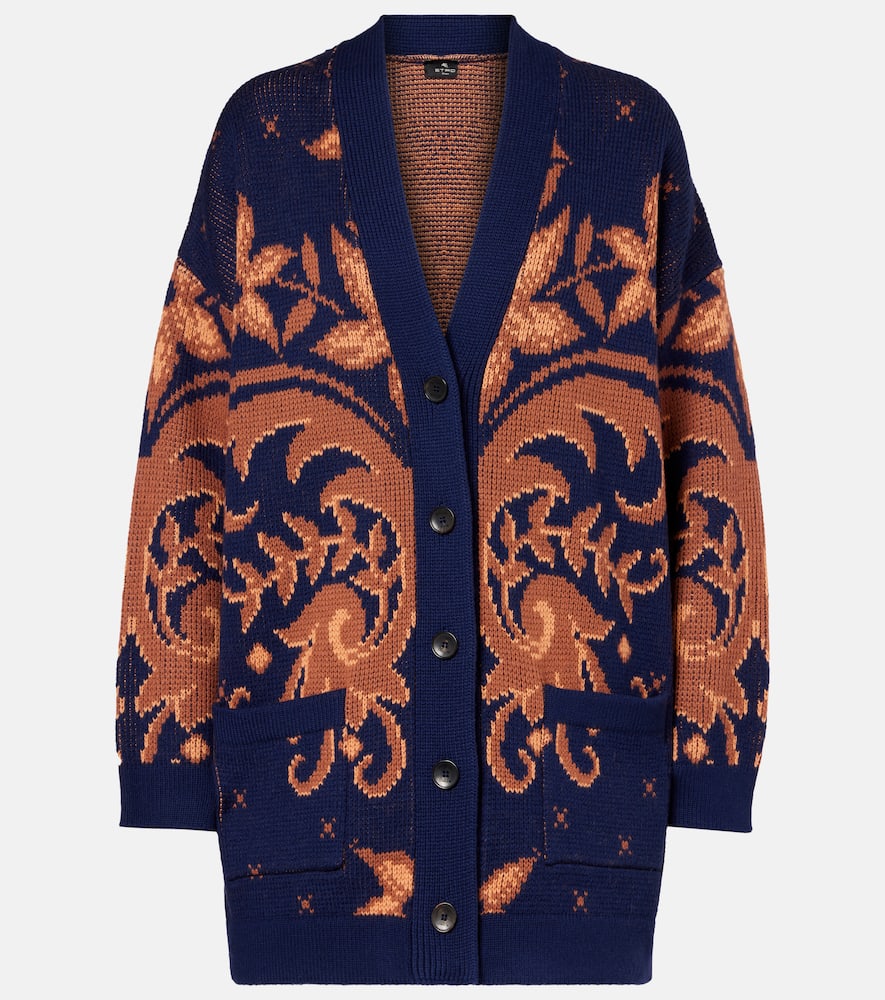 Жаккардовый кардиган из шерсти Etro, Var. Multicolor F.do Blu
Жаккардовый кардиган из шерсти Etro, Var. Multicolor F.do Blu