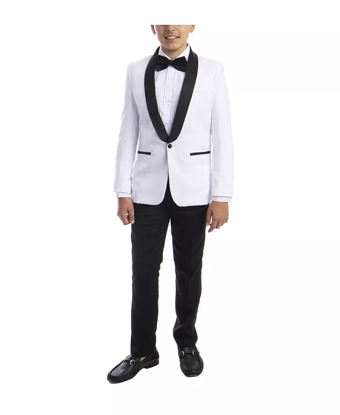 Комплект из 5 предметов для смокинга Slim Fit Shawl для большого мальчика Perry Ellis, белый
Комплект из 5 предметов для смокинга Slim Fit Shawl для большого мальчика Perry Ellis, белый
