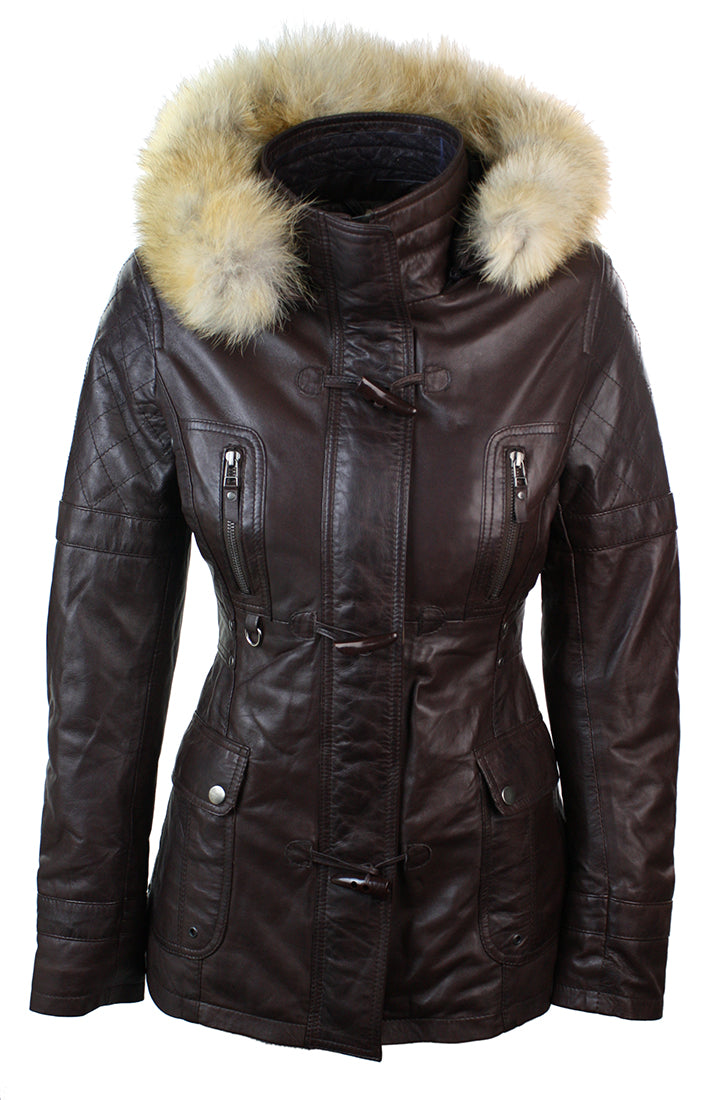 Кожаный тренчкот средней длины с капюшоном TruClothing, коричневый
Кожаный тренчкот средней длины с капюшоном TruClothing, коричневый