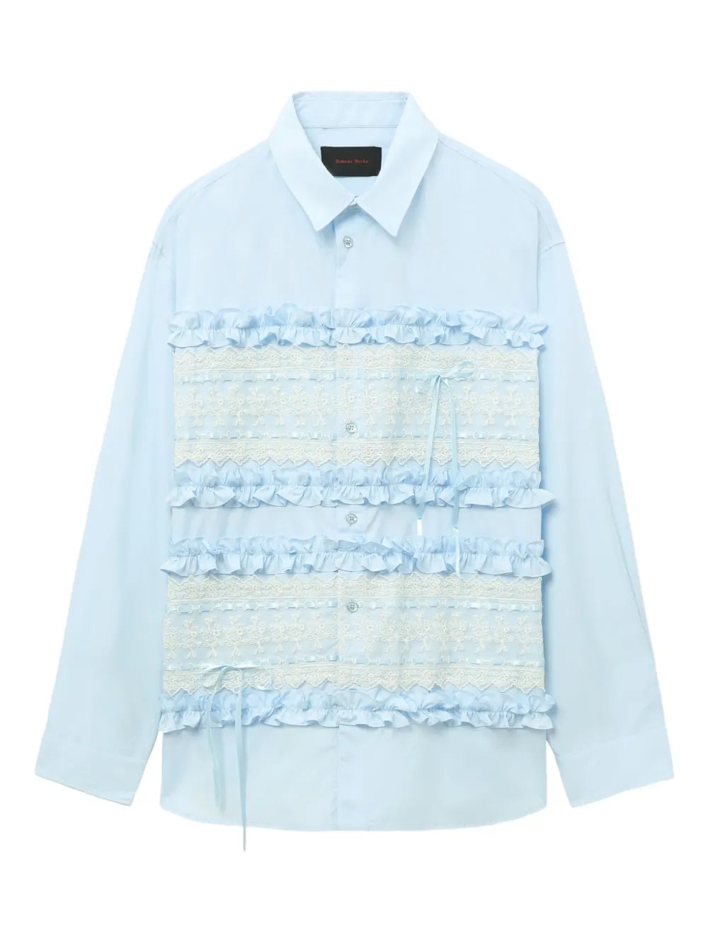 Рубашка с кружевными вставками и оборками Simone Rocha, синий
Рубашка с кружевными вставками и оборками Simone Rocha, синий