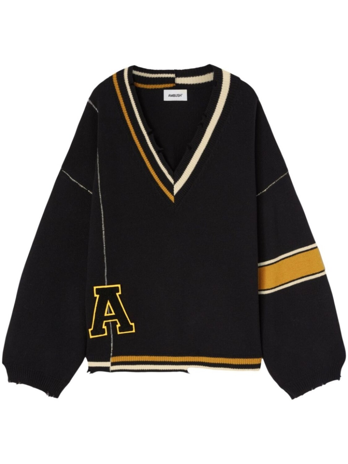 AMBUSH полосатый джемпер с необработанными краями, черный
AMBUSH полосатый джемпер с необработанными краями, черный