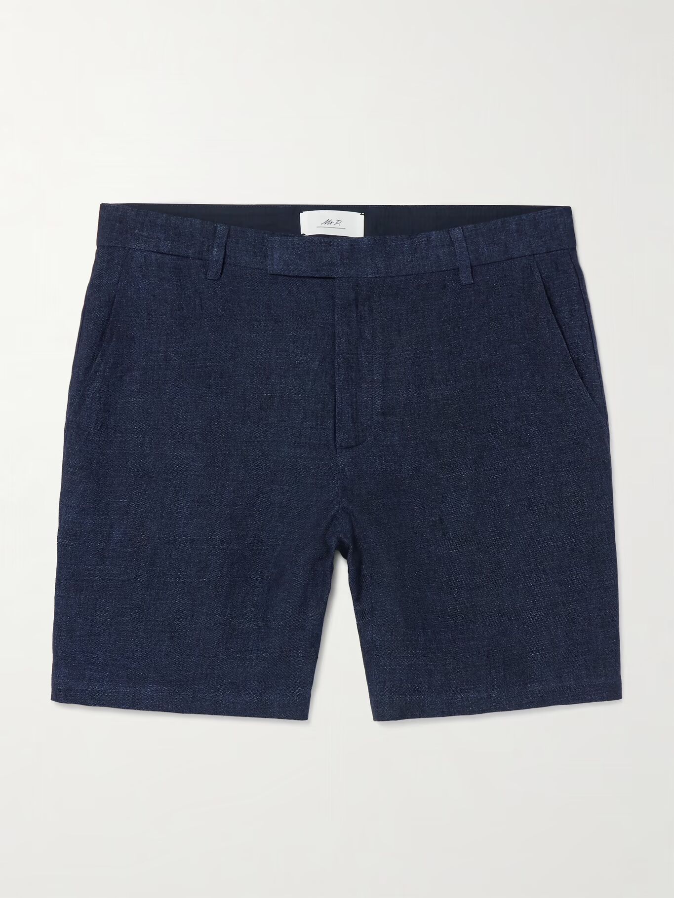 Прямые шорты-бермуды из льна и шамбре MR P., синий
Прямые шорты-бермуды из льна и шамбре MR P., синий