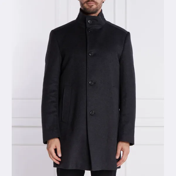 Бордовое шерстяное пальто с добавлением кашемира Joop!, черный 
Бордовое шерстяное пальто с добавлением кашемира Joop!, черный