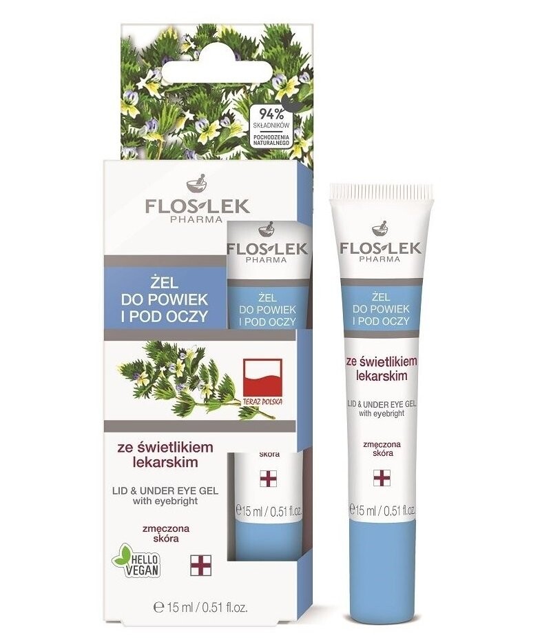 Floslek, Уход за глазами, гель для век и под глазами с очанкой, 15 мл Flos-Lek
Floslek, Уход за глазами, гель для век и под глазами с очанкой, 15 мл Flos-Lek