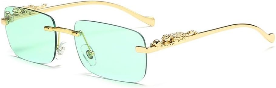 Солнцезащитные очки без оправы, прямоугольные, винтажные, с металлическим каркасом и изображением головы леопарда. Модные солнцезащитные очки без оправы с тонировкой для женщин и мужчин GHVWYX, Y
Солнцезащитные очки без оправы, прямоугольные, винтажные, с металлическим каркасом и изображением головы леопарда. Модные солнцезащитные очки без оправы с тонировкой для женщин и мужчин GHVWYX, Y