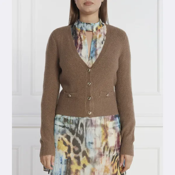 Кардиган классического кроя с добавлением шерсти Guess, коричневый
Кардиган классического кроя с добавлением шерсти Guess, коричневый