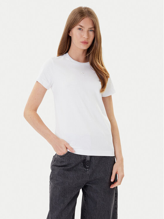 Футболка regular fit Bussolotto 100355 A2RD Pinko, белый 
Футболка regular fit Bussolotto 100355 A2RD Pinko, белый