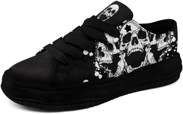 Кеды AWSOLE Fashion с черепом и розой на холсте для мужчин и женщин, унисекс, готический стиль, модные плоские удобные кроссовки черного, белого и красного цвета
Кеды AWSOLE Fashion с черепом и розой на холсте для мужчин и женщин, унисекс, готический стиль, модные плоские удобные кроссовки черного, белого и красного цвета