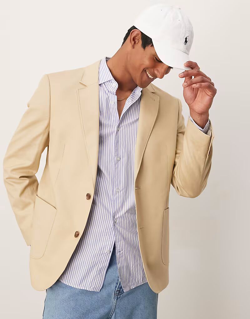 ASOS DESIGN тонкий блейзер из смеси хлопка и льна в каменном цвете
ASOS DESIGN тонкий блейзер из смеси хлопка и льна в каменном цвете