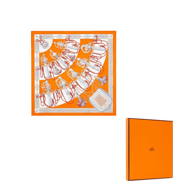 HERMES Шёлковый шарф, Orange/Gray/White
HERMES Шёлковый шарф, Orange/Gray/White