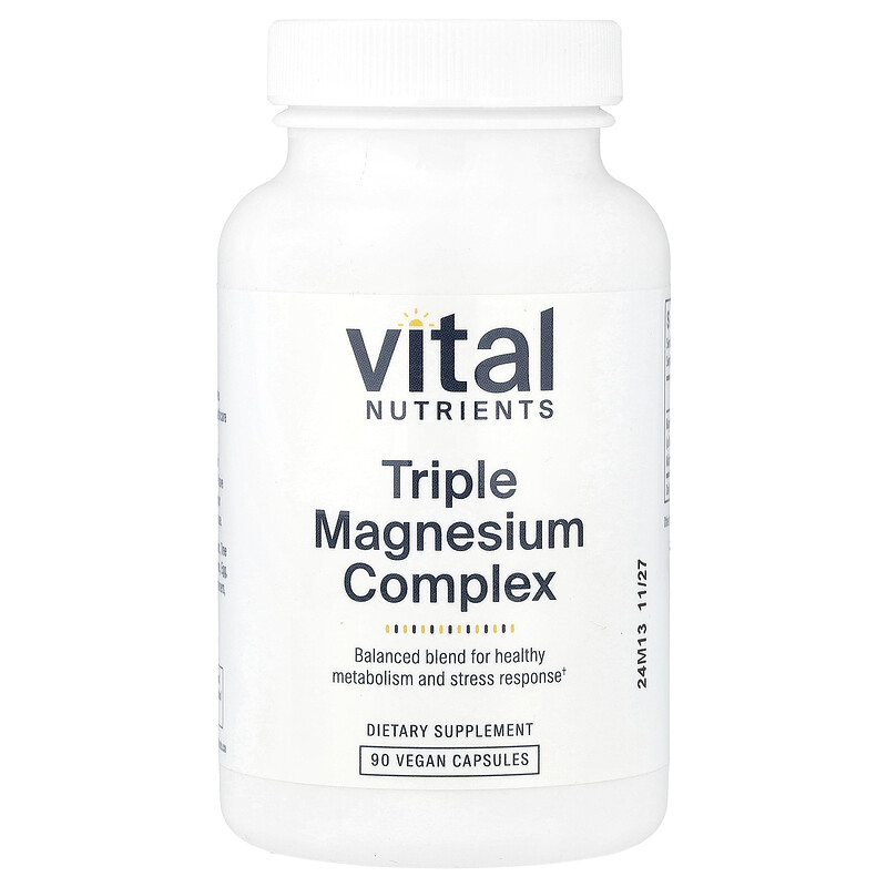 Vital Nutrients, Комплекс тройного магния, 500 мг, 90 веганских капсул (250 мг в 1 капсуле)
Vital Nutrients, Комплекс тройного магния, 500 мг, 90 веганских капсул (250 мг в 1 капсуле)