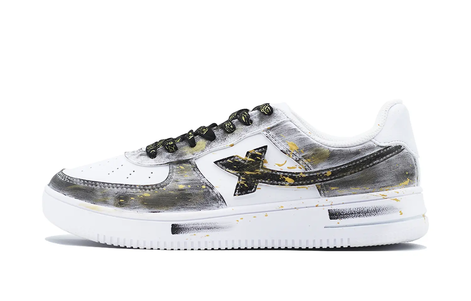 XTEP Низкие противоскользящие и износостойкие кроссовки для скейтбординга Air Force One Coverage, мужские, белые, черно-золотые 
XTEP Низкие противоскользящие и износостойкие кроссовки для скейтбординга Air Force One Coverage, мужские, белые, черно-золотые