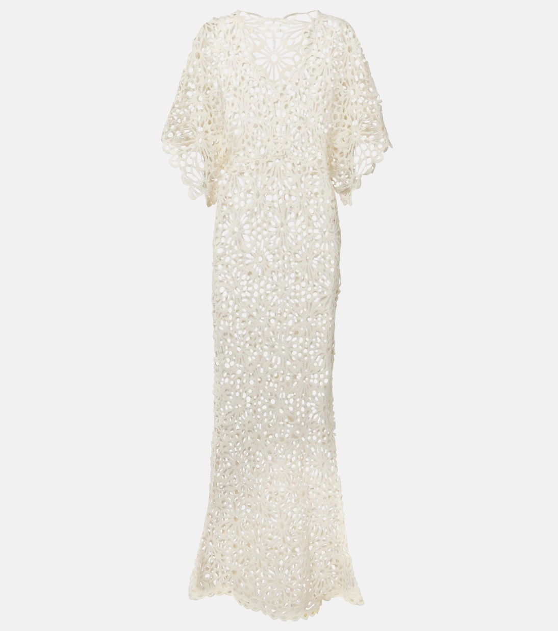 Облегающее платье макси из хлопка и льна с кружевом Obie Norma Kamali, кремовый
Облегающее платье макси из хлопка и льна с кружевом Obie Norma Kamali, кремовый