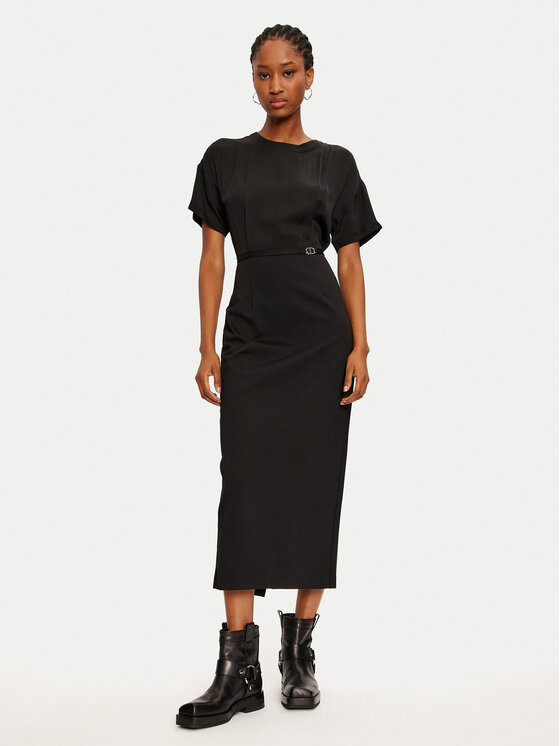 Трикотажное платье свободного кроя Twinset, черный
Трикотажное платье свободного кроя Twinset, черный