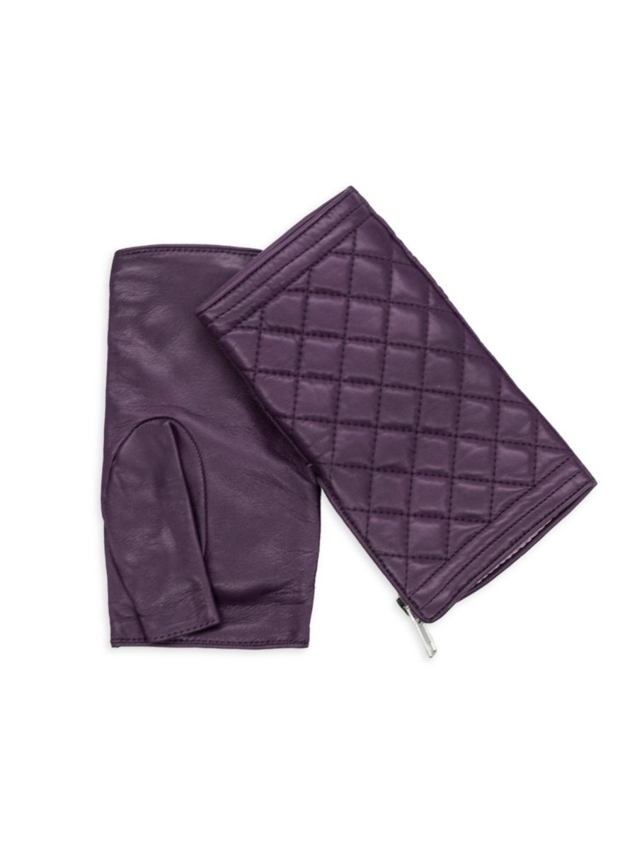 Стеганые кожаные перчатки без пальцев Portolano, цвет Sugar Plum
Стеганые кожаные перчатки без пальцев Portolano, цвет Sugar Plum