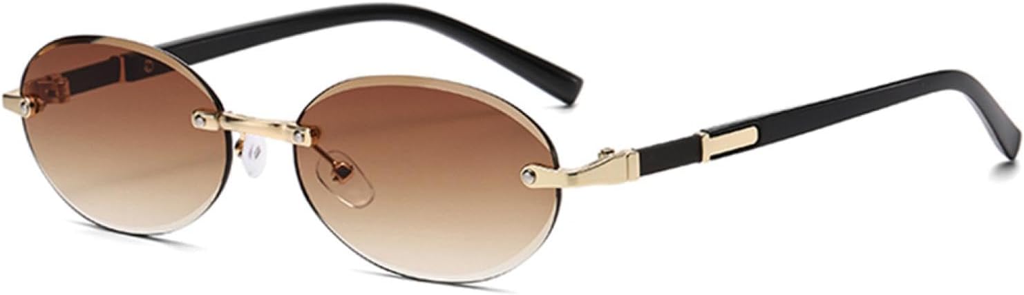 Винтажные солнцезащитные очки без оправы для женщин, защита от УФ-излучения UV400, ретро-солнцезащитные очки без металлической оправы для мужчин, коричневые и синие SZVVBKK, Gold With Brown
Винтажные солнцезащитные очки без оправы для женщин, защита от УФ-излучения UV400, ретро-солнцезащитные очки без металлической оправы для мужчин, коричневые и синие SZVVBKK, Gold With Brown