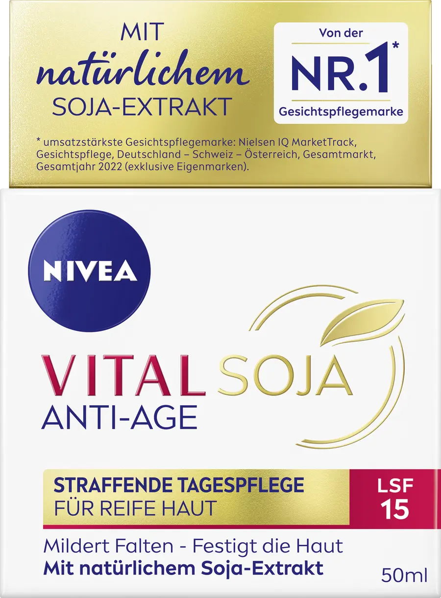 Дневной крем NIVEA VITAL Soja Anti-Age Straffende Tagespflege LSF 15 
Дневной крем NIVEA VITAL Soja Anti-Age Straffende Tagespflege LSF 15
