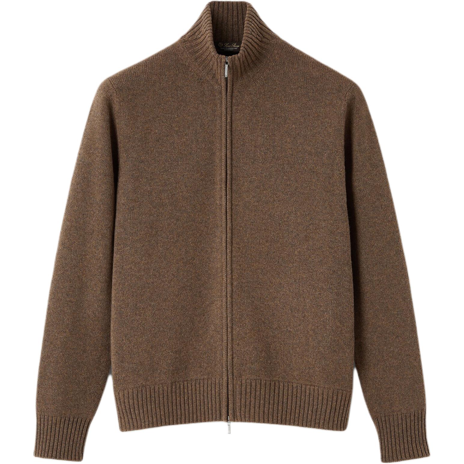 Кардиган с высоким воротником и молнией спереди Loro Piana, коричневый
Кардиган с высоким воротником и молнией спереди Loro Piana, коричневый