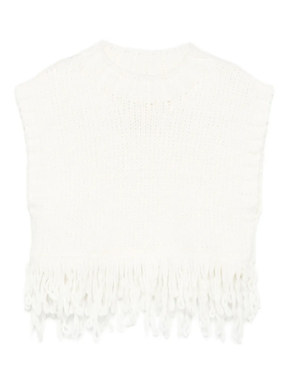Вязаный жилет с бахромой Il Gufo, нейтральный 
Вязаный жилет с бахромой Il Gufo, нейтральный