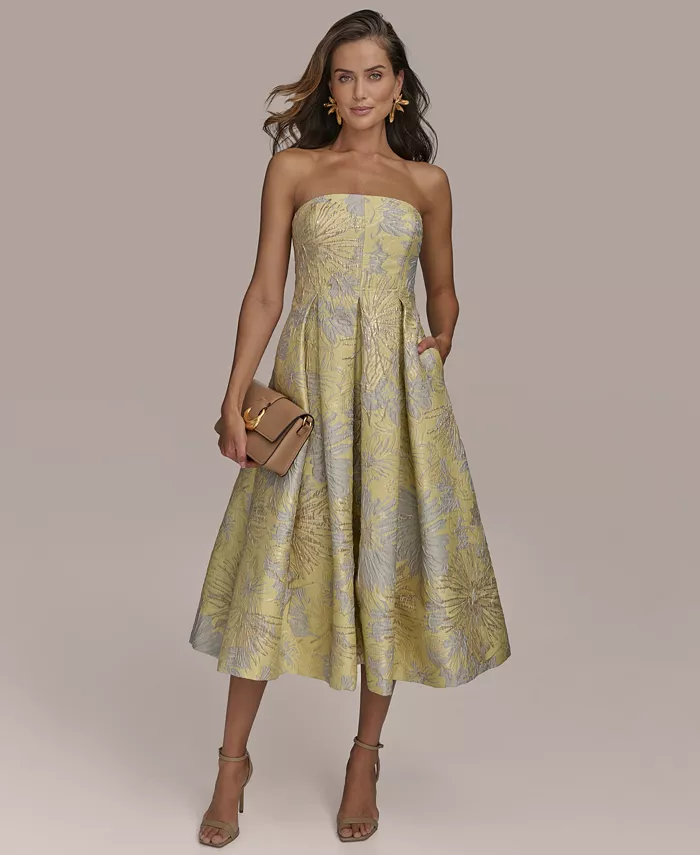 Женское миди-платье без бретелей из жаккарда Donna Karan New York, желтый
Женское миди-платье без бретелей из жаккарда Donna Karan New York, желтый