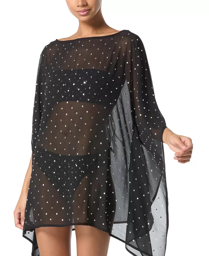 Женский кафтан из шифона с заклепками Michael Kors, черный
Женский кафтан из шифона с заклепками Michael Kors, черный