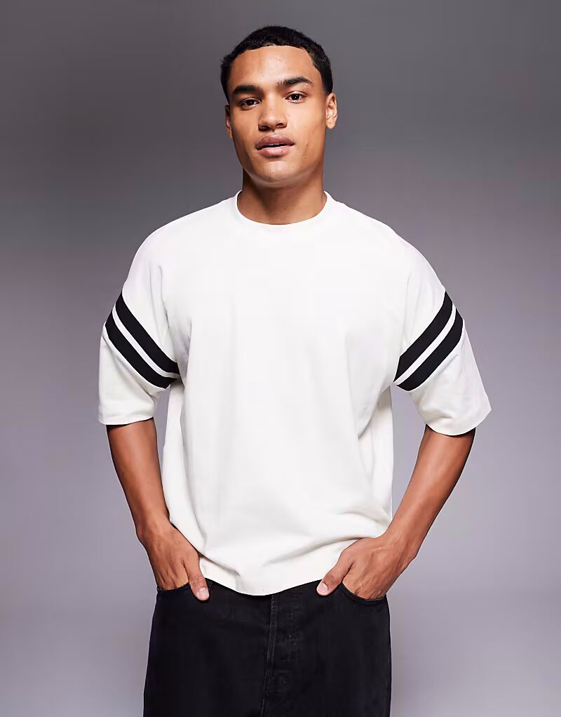 Футболка свободного кроя свободного кроя со вставками кремового цвета Asos Design
Футболка свободного кроя свободного кроя со вставками кремового цвета Asos Design