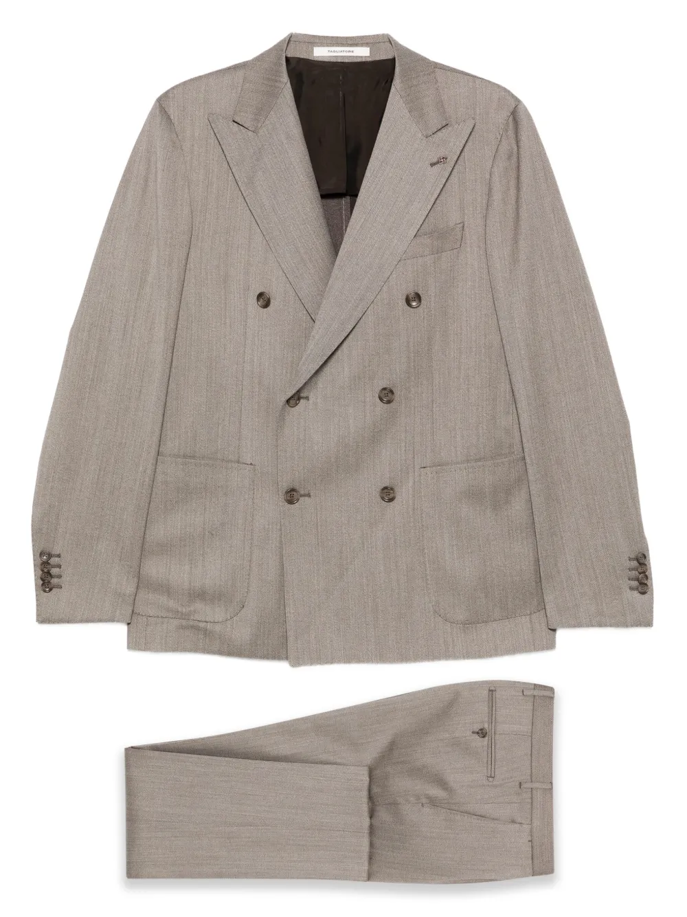 Двубортный костюм Tagliatore, нейтральный
Двубортный костюм Tagliatore, нейтральный