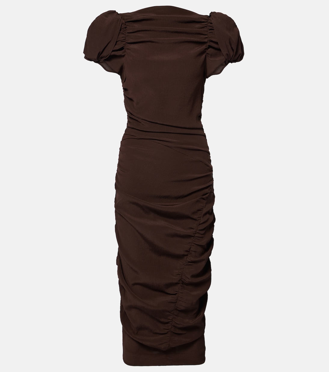Шелковое платье миди с рукавами-фонариками Magda Butrym, коричневый
Шелковое платье миди с рукавами-фонариками Magda Butrym, коричневый