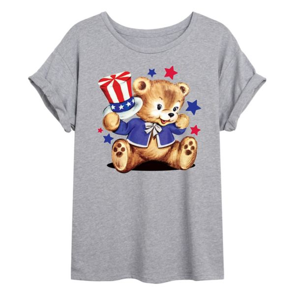 Юношеская оверсайз футболка с патриотичным медведем Unbranded, серый
Юношеская оверсайз футболка с патриотичным медведем Unbranded, серый