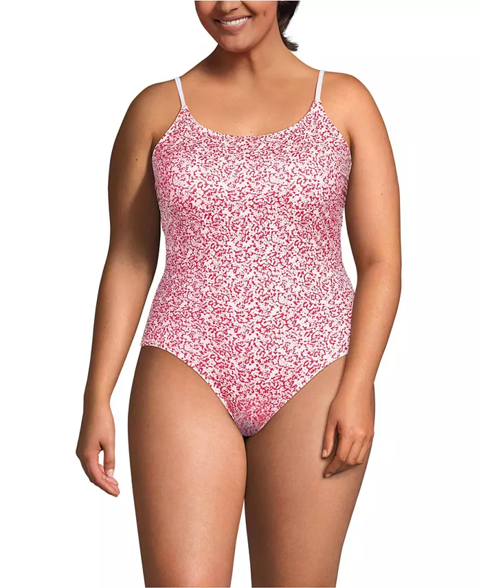 Женский слитный купальник больших размеров с тонкими бретельками без косточек Lands' End, розовый
Женский слитный купальник больших размеров с тонкими бретельками без косточек Lands' End, розовый