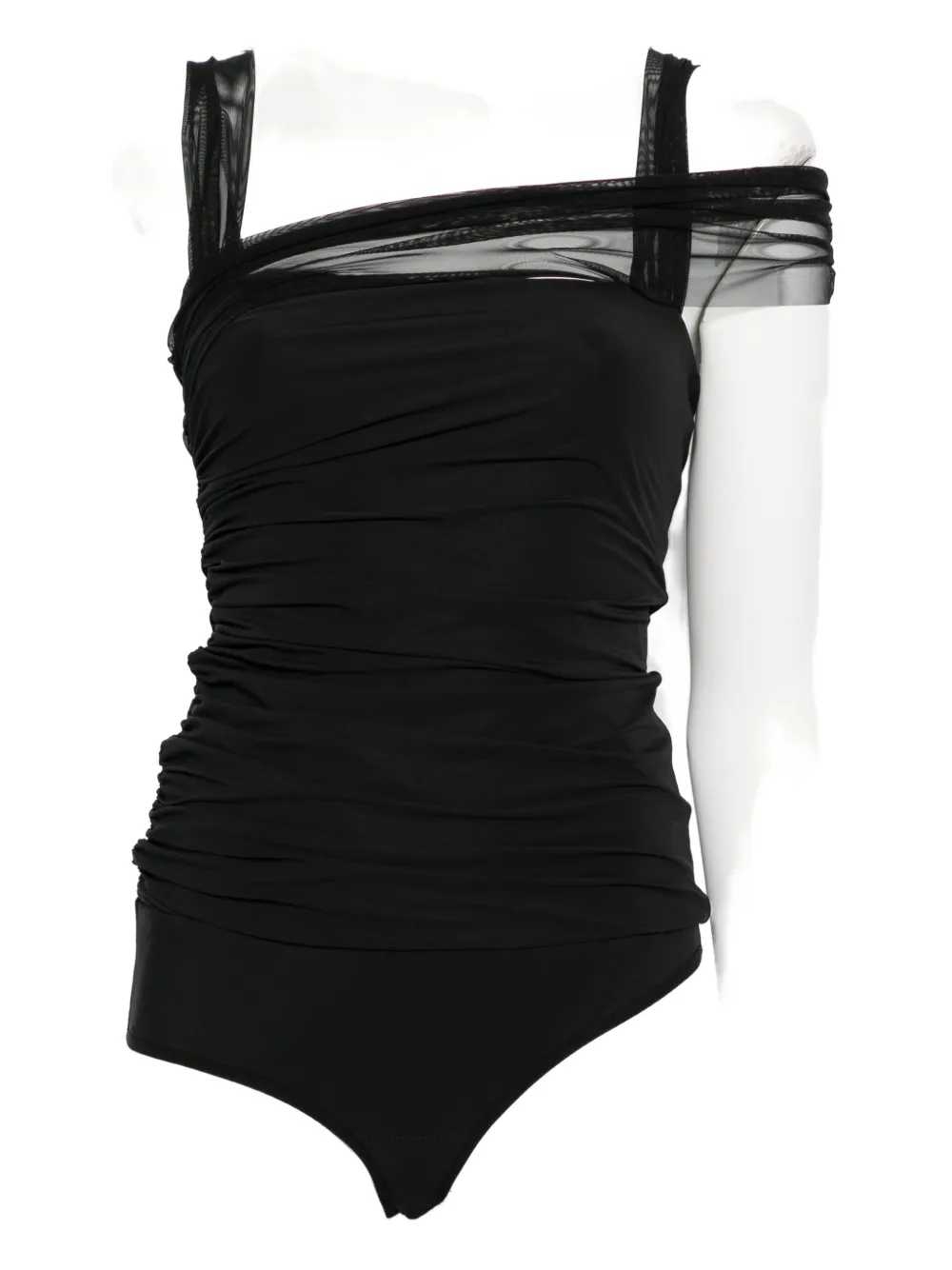 Боди с драпировкой и отделкой из тюля Nensi Dojaka, черный
Боди с драпировкой и отделкой из тюля Nensi Dojaka, черный