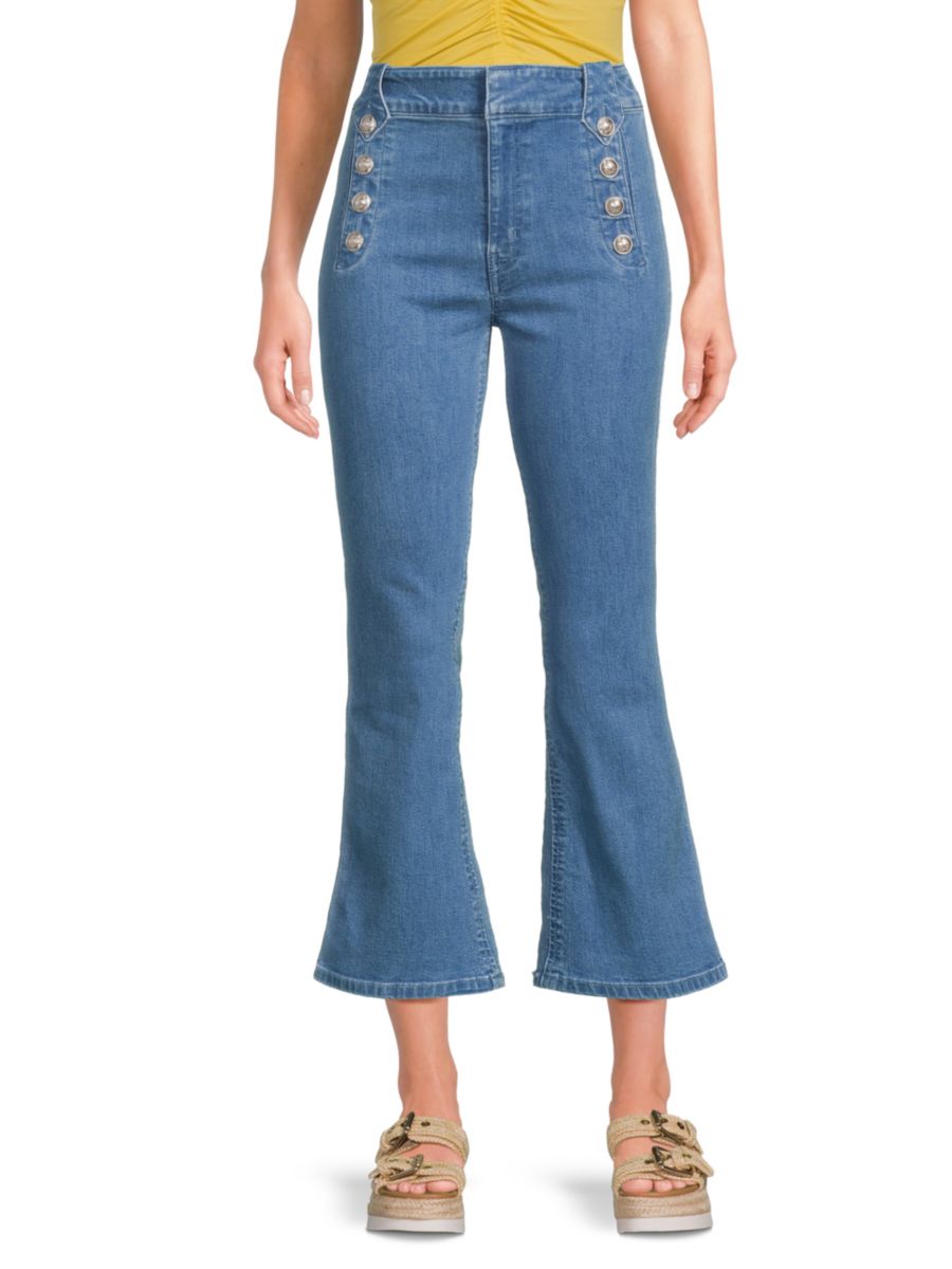 Укороченные расклешенные джинсы с декоративными пуговицами Derek Lam 10 Crosby, цвет Light Wash
Укороченные расклешенные джинсы с декоративными пуговицами Derek Lam 10 Crosby, цвет Light Wash