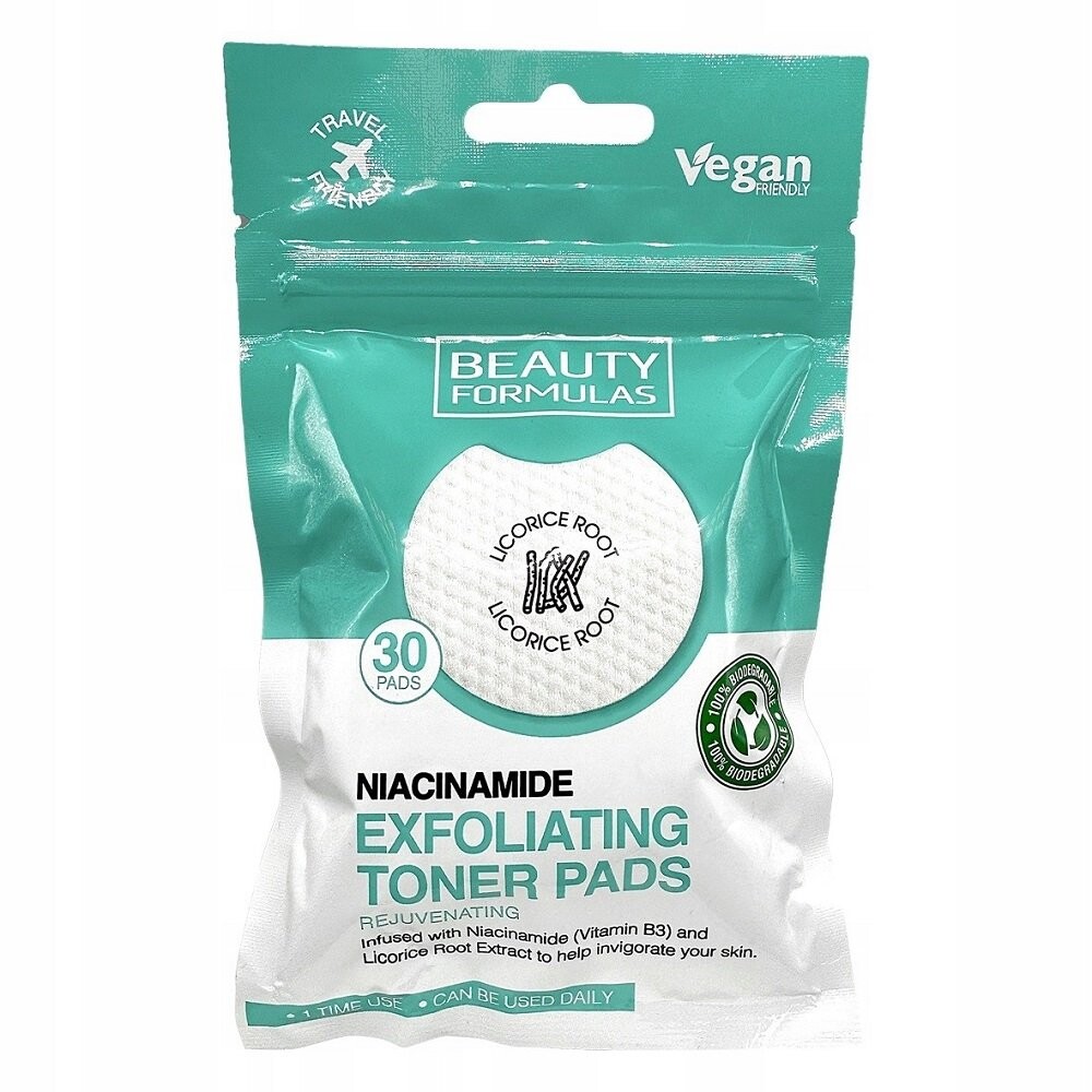 Beauty Formulas, Niacinamine Exfoliating Toner Pads, отшелушивающие подушечки, пропитанные ниацинамидом, 30 шт
Beauty Formulas, Niacinamine Exfoliating Toner Pads, отшелушивающие подушечки, пропитанные ниацинамидом, 30 шт