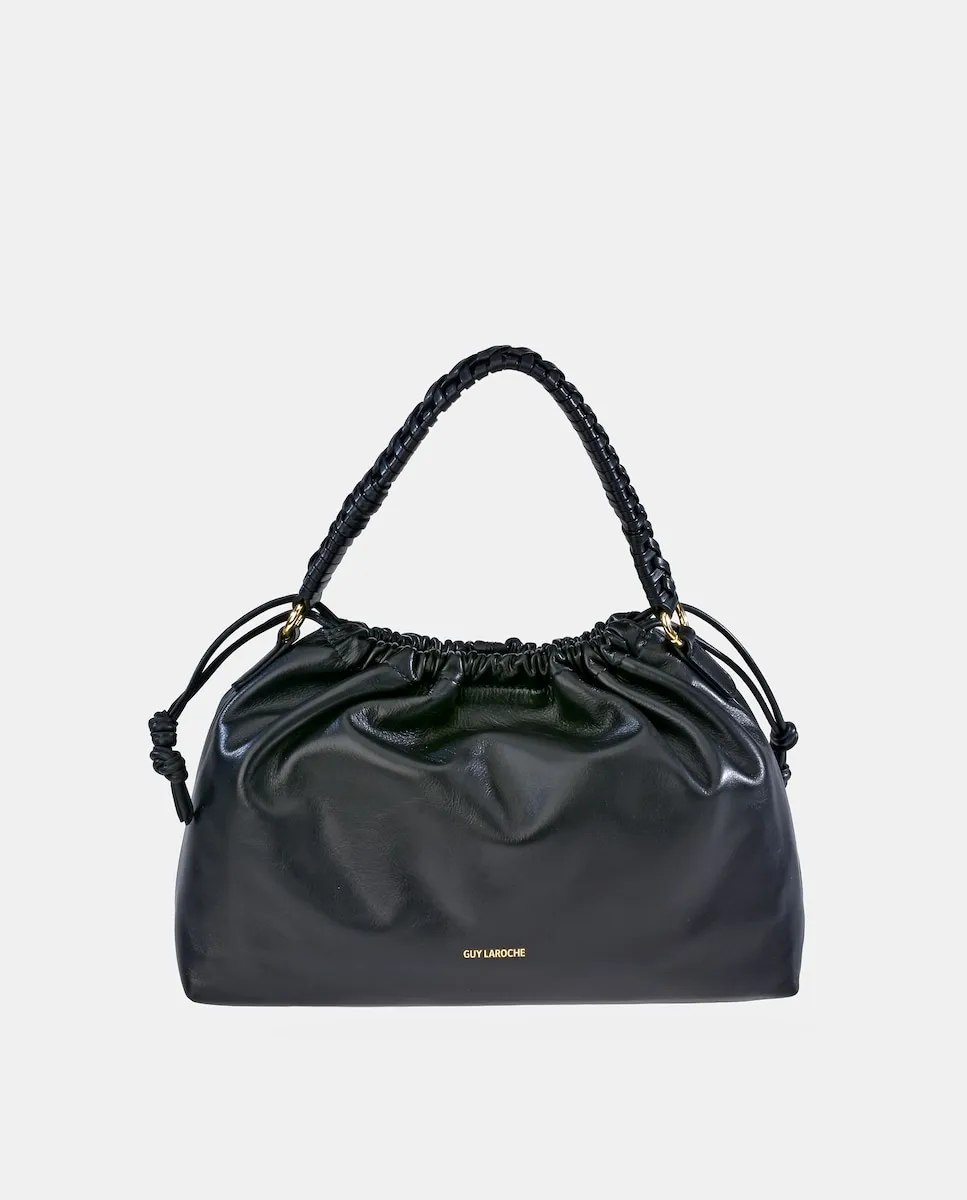 Сумка-бакет из кожи с магнитной застежкой и шнурком Guy Laroche, черный
Сумка-бакет из кожи с магнитной застежкой и шнурком Guy Laroche, черный