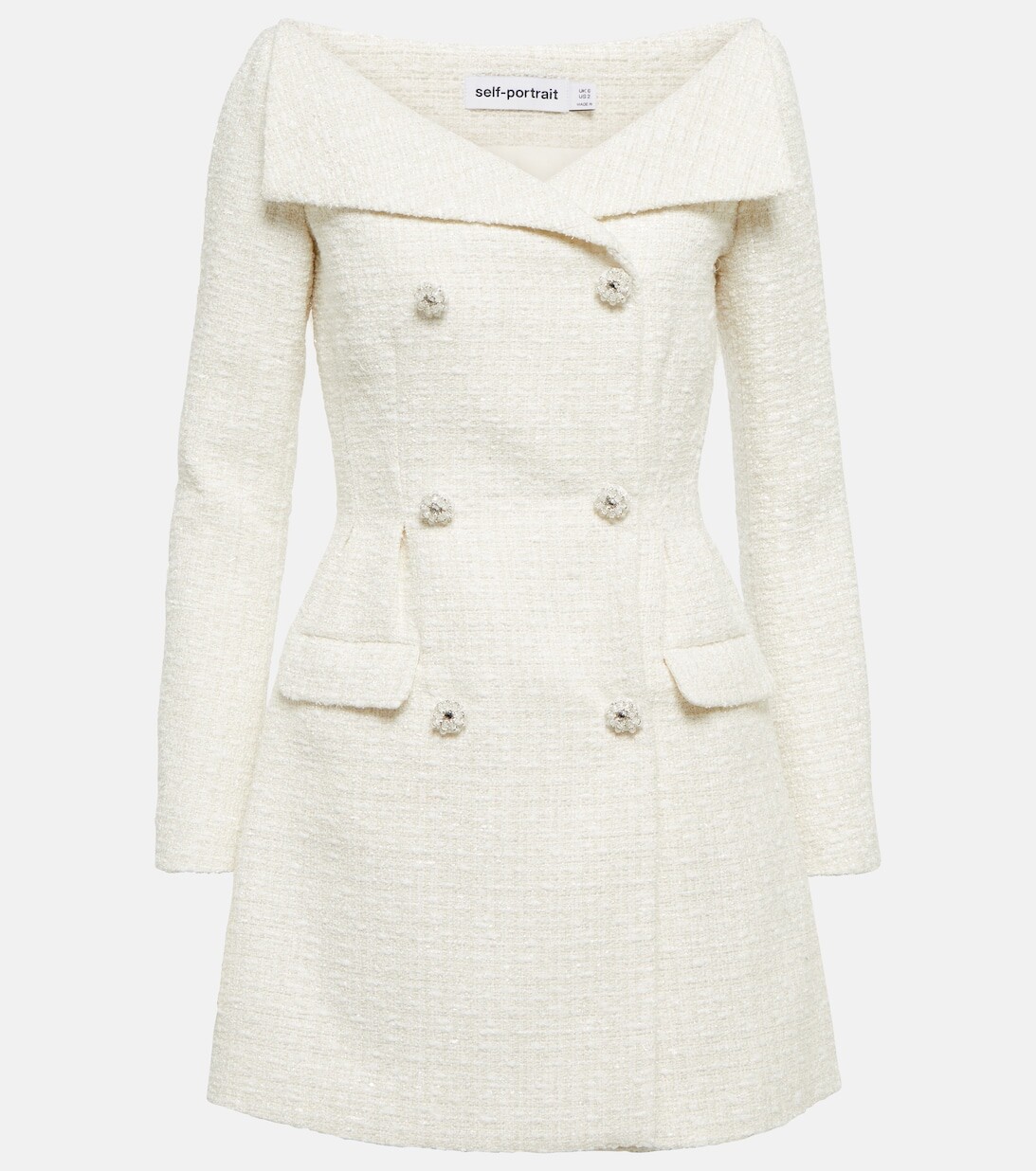 Мини-платье из букле SELF-PORTRAIT, белый
Мини-платье из букле SELF-PORTRAIT, белый