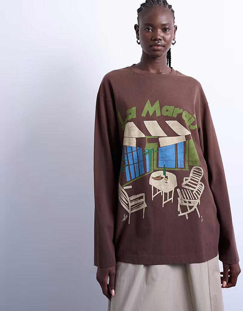 Футболка La Marais с графическим принтом, коричневого цвета Topshop, Коричневый, Футболка La Marais с графическим принтом, коричневого цвета Topshop
Футболка La Marais с графическим принтом, коричневого цвета Topshop, Коричневый, Футболка La Marais с графическим принтом, коричневого цвета Topshop