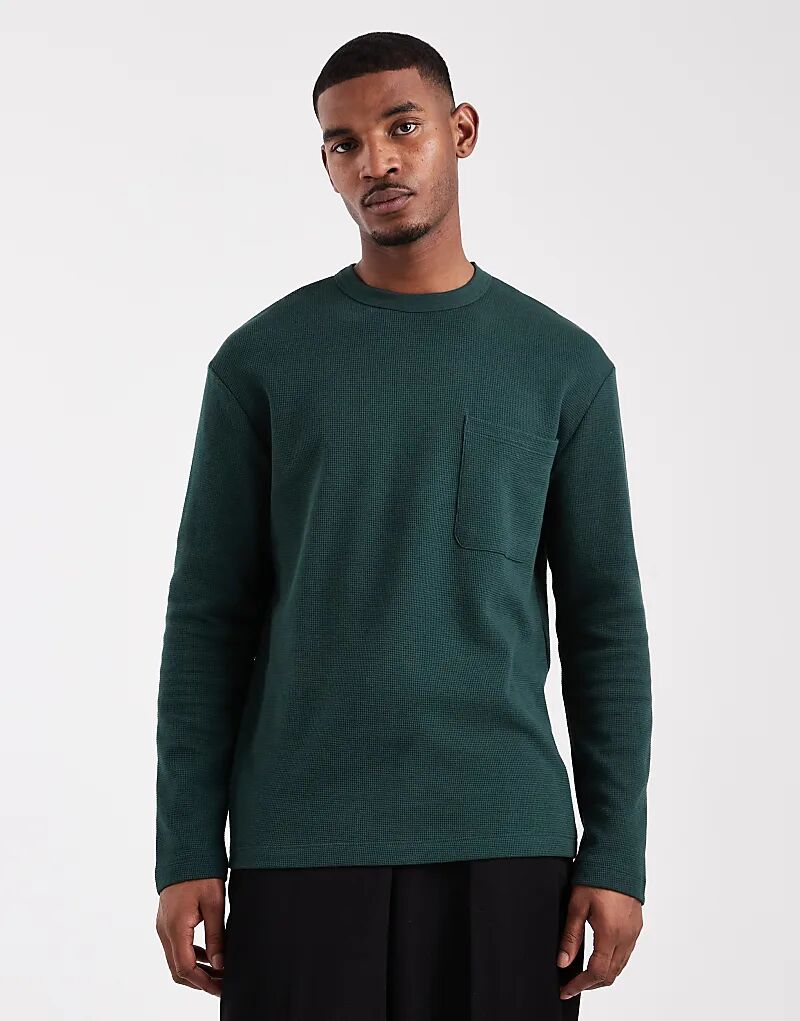 Свободная футболка ASOS DESIGN с длинными рукавами и карманом из зеленой вафли
Свободная футболка ASOS DESIGN с длинными рукавами и карманом из зеленой вафли