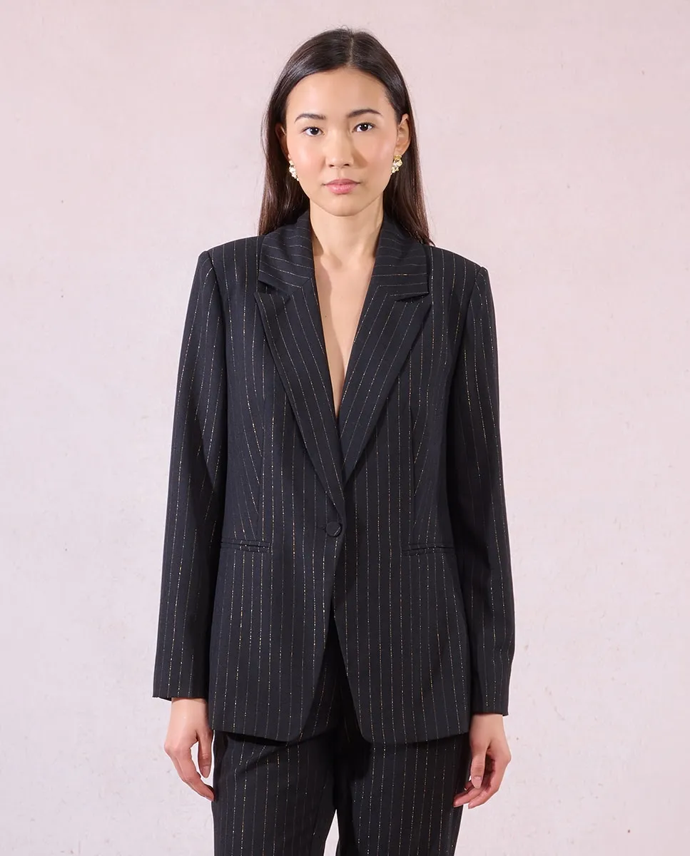 Женский блейзер с длинным рукавом в полоску Molly Bracken, черный
Женский блейзер с длинным рукавом в полоску Molly Bracken, черный