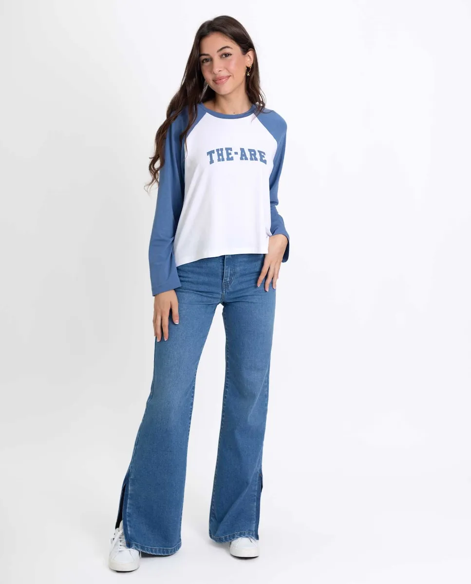 Женская бейсбольная комбинированная футболка The-Are, белый
Женская бейсбольная комбинированная футболка The-Are, белый