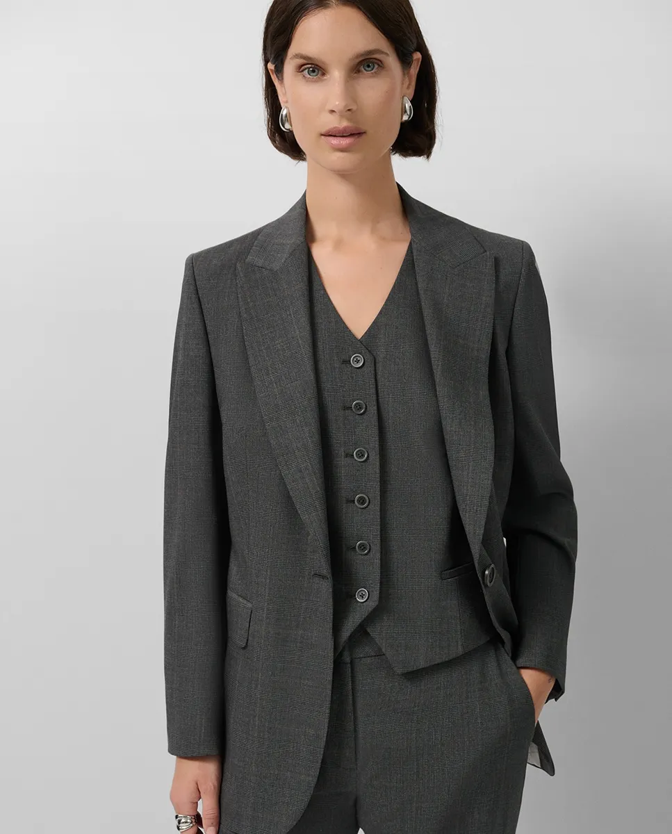 Женский блейзер с одной пуговицей в шотландскую клетку Roberto Verino, темно-серый
Женский блейзер с одной пуговицей в шотландскую клетку Roberto Verino, темно-серый