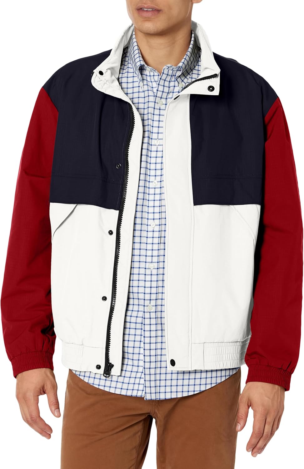 Levi's Mens Levi's Мужская ветровка из нейлона с застежкой-молнией спереди в стиле ретро, Navy/White
Levi's Mens Levi's Мужская ветровка из нейлона с застежкой-молнией спереди в стиле ретро, Navy/White