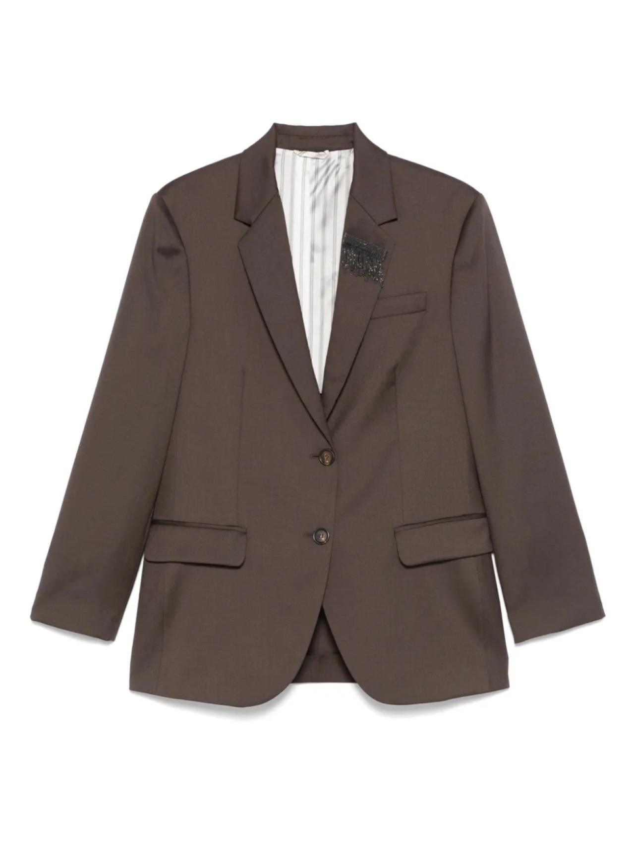 Однобортный блейзер Brunello Cucinelli, коричневый
Однобортный блейзер Brunello Cucinelli, коричневый