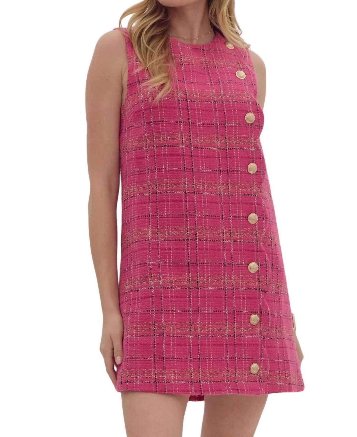 Праздничное твидовое платье ярко-розового цвета entro
Праздничное твидовое платье ярко-розового цвета entro