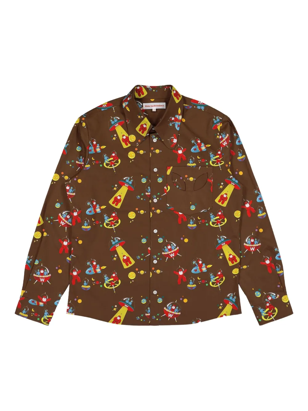 Хлопковая рубашка Walter Van Beirendonck, коричневый
Хлопковая рубашка Walter Van Beirendonck, коричневый