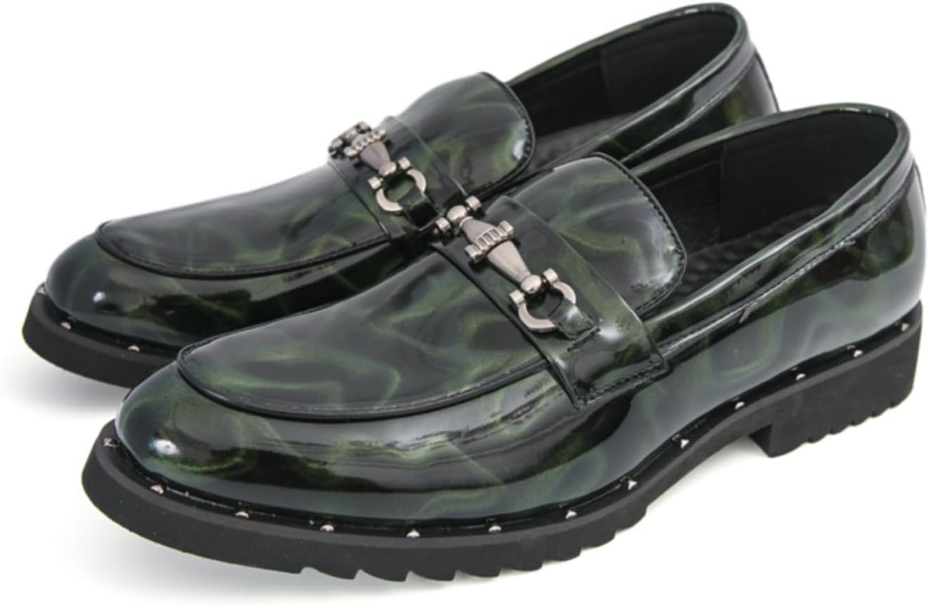 Мужские лоферы из лакированной кожи с металлической пряжкой, стильные формальные туфли без шнурков, блестящий узор, подходят для повседневных вечеринок, свадеб, танцев Aokisx, зеленый
Мужские лоферы из лакированной кожи с металлической пряжкой, стильные формальные туфли без шнурков, блестящий узор, подходят для повседневных вечеринок, свадеб, танцев Aokisx, зеленый
