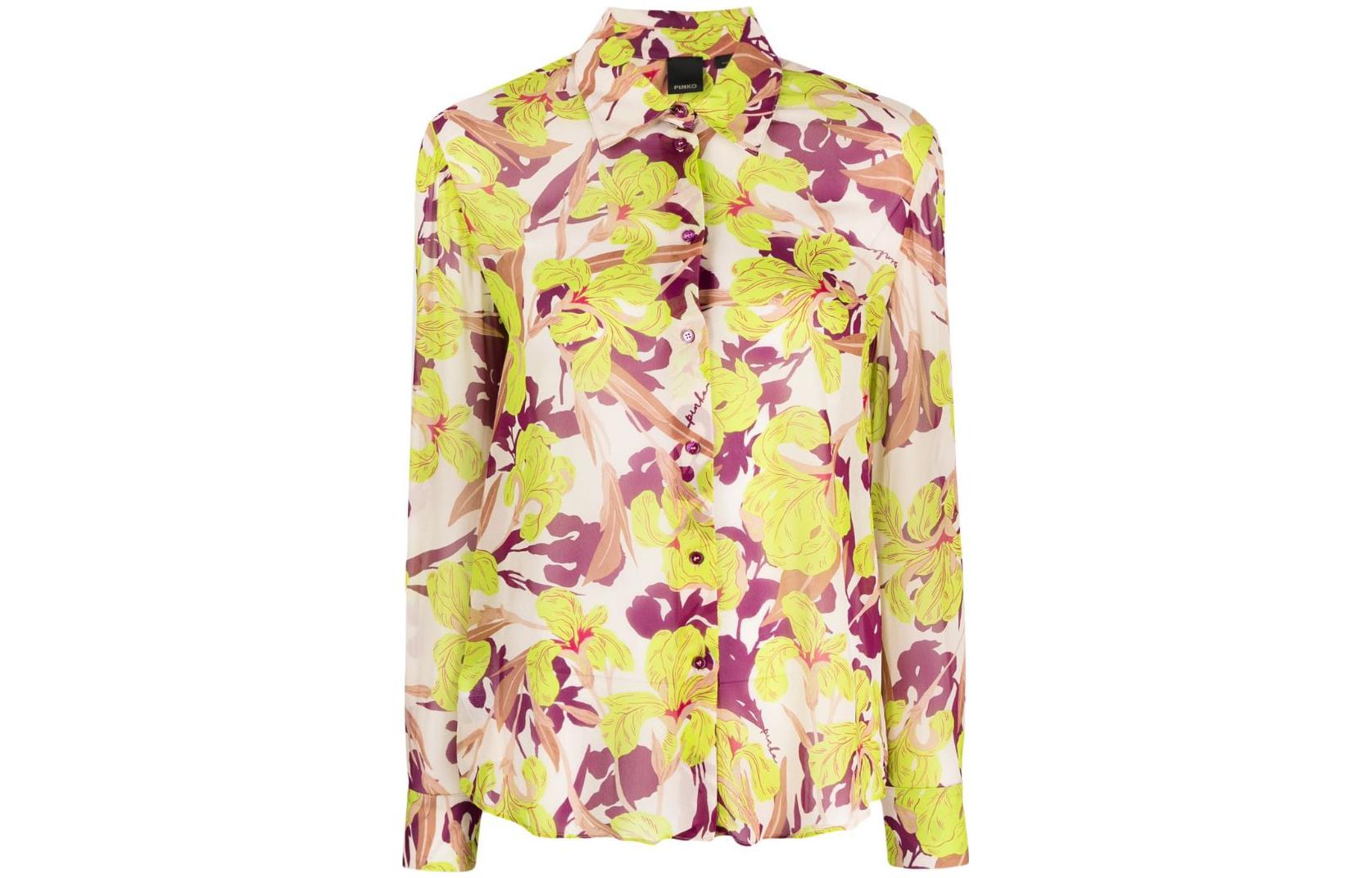 Рубашка с цветочным принтом на пуговицах PINKO, желтый
Рубашка с цветочным принтом на пуговицах PINKO, желтый